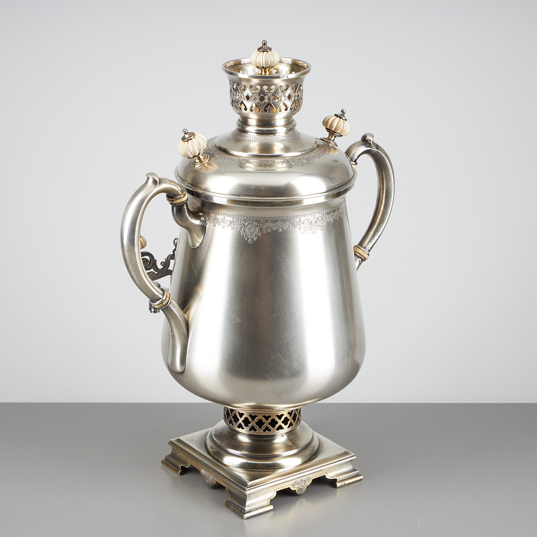 SAMOVAR, silver, sannolikt Vasiliy Baladanov, 1894 Moskva.