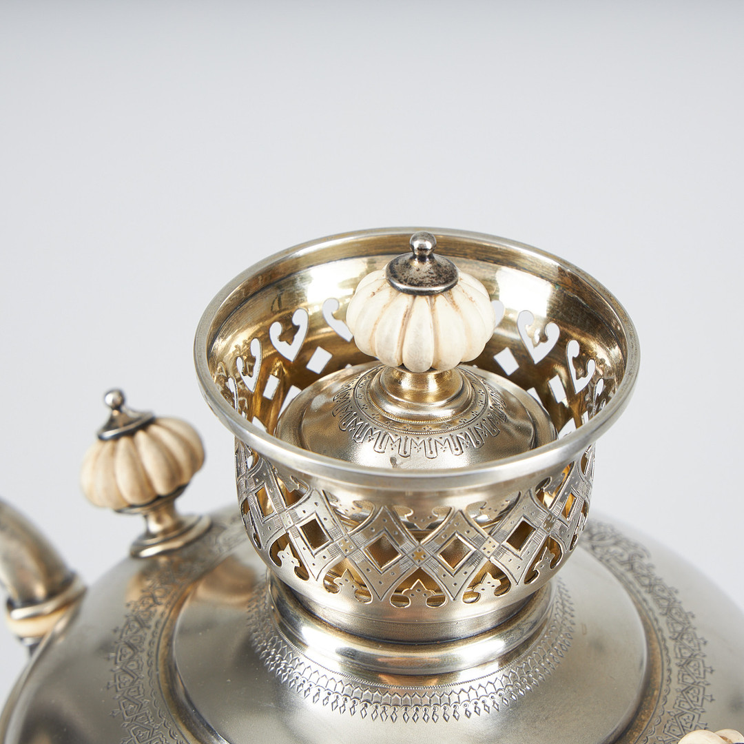 SAMOVAR, silver, sannolikt Vasiliy Baladanov, 1894 Moskva.