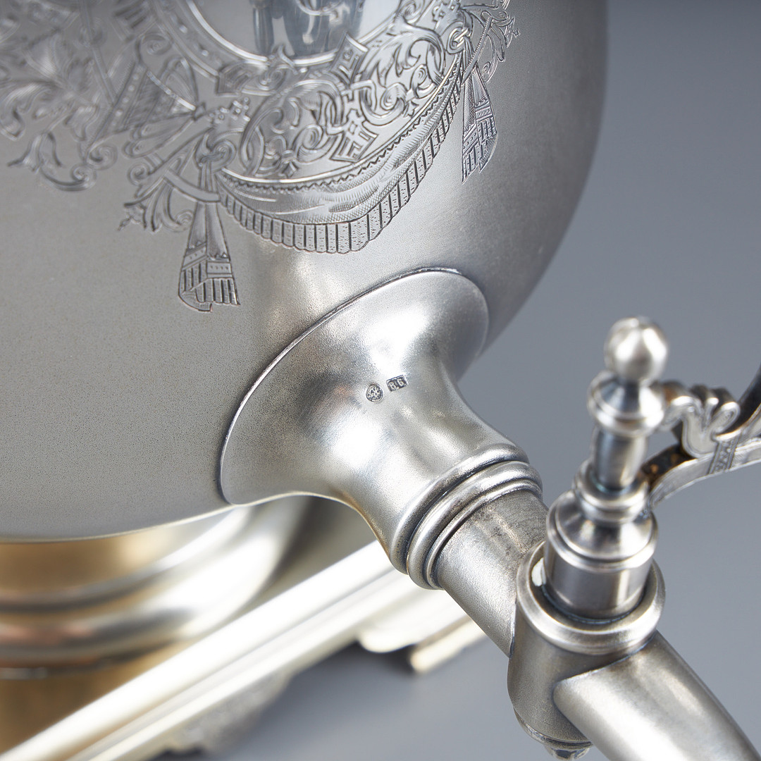 SAMOVAR, silver, sannolikt Vasiliy Baladanov, 1894 Moskva.