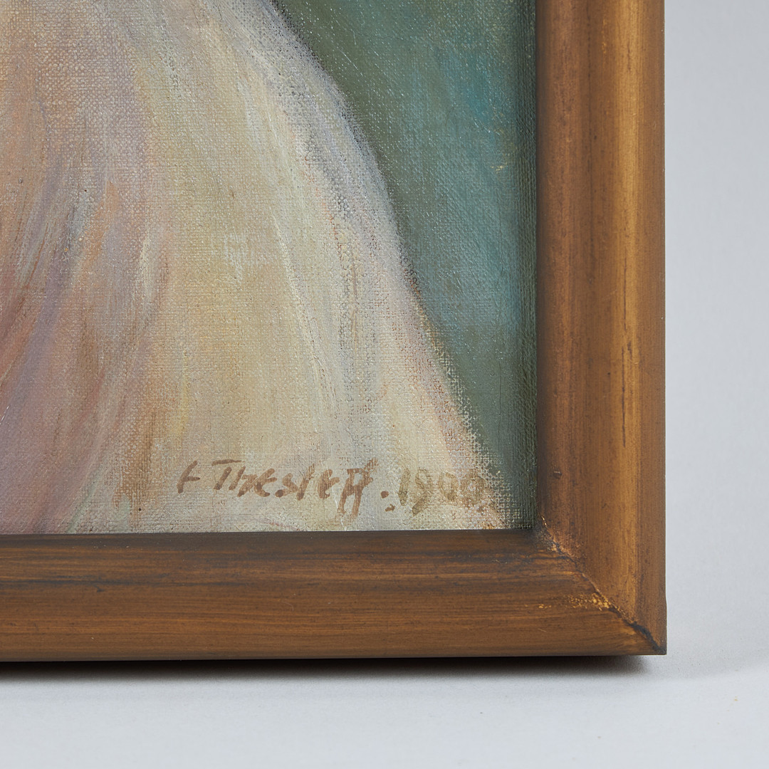 ELLEN THESLEFF. Porträtt, (Thyra Thesleff), signerad samt daterad 1900, olja på duk.