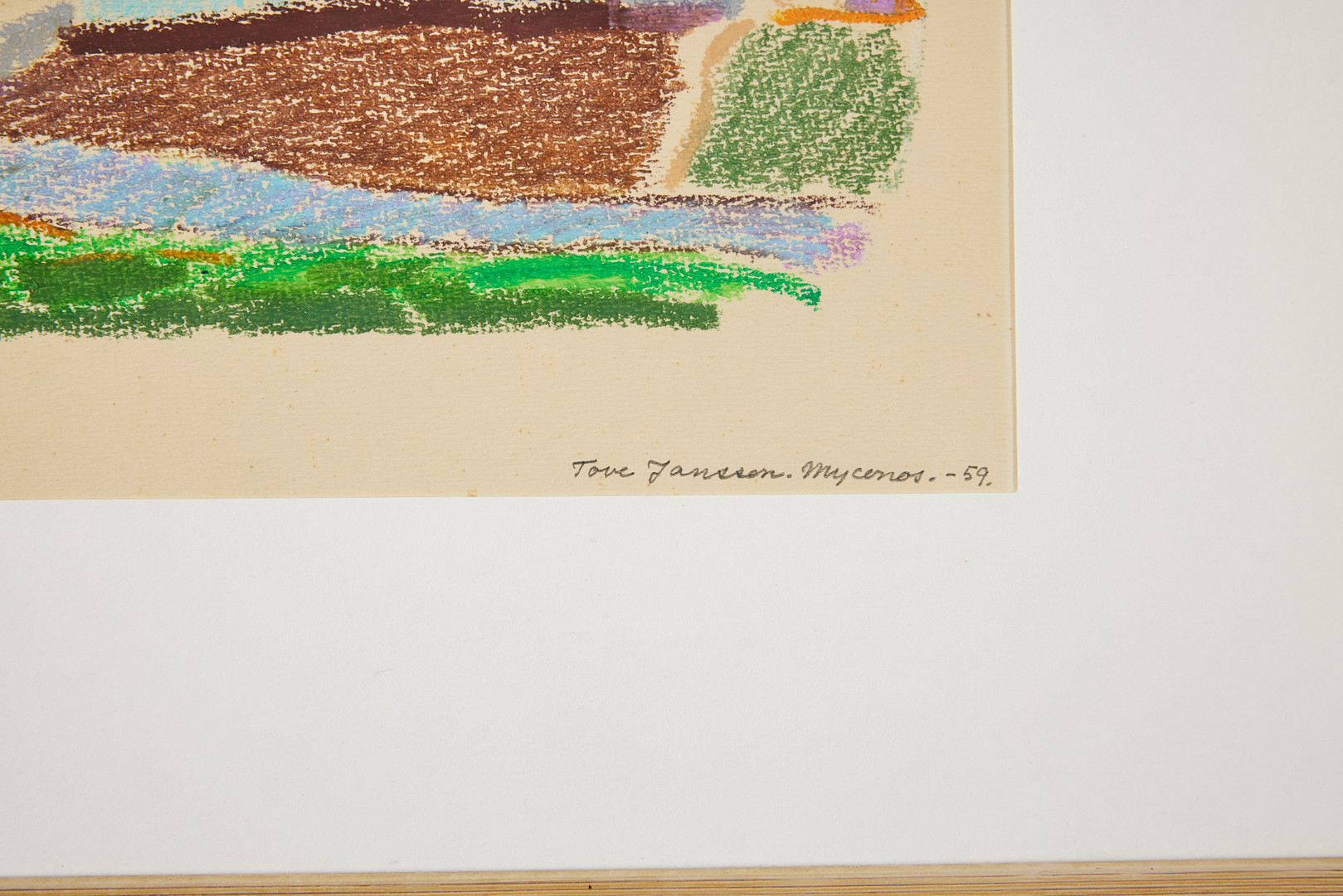TOVE JANSSON. Vy över Mykonos, pastellkrita, 31 x 26 cm.
