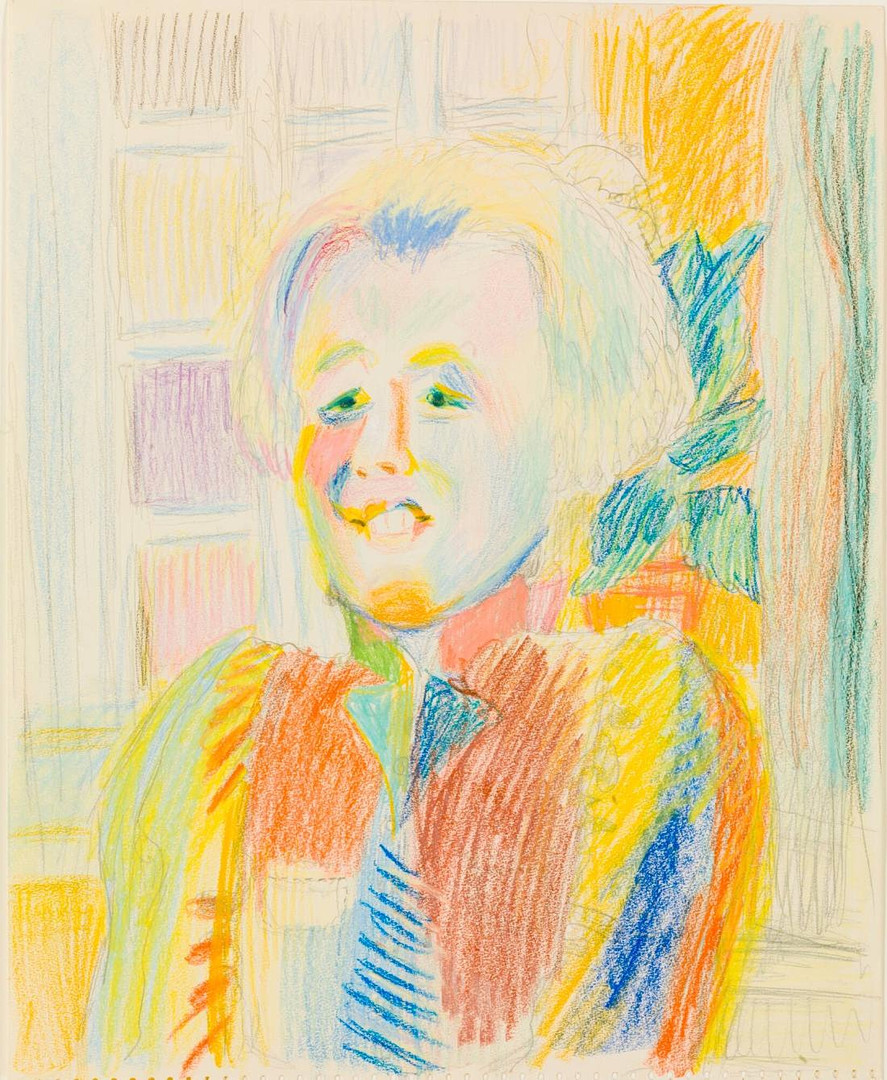 ESTER HENNING. Lada och träd, olja på pannå, 31 x 58 cm.