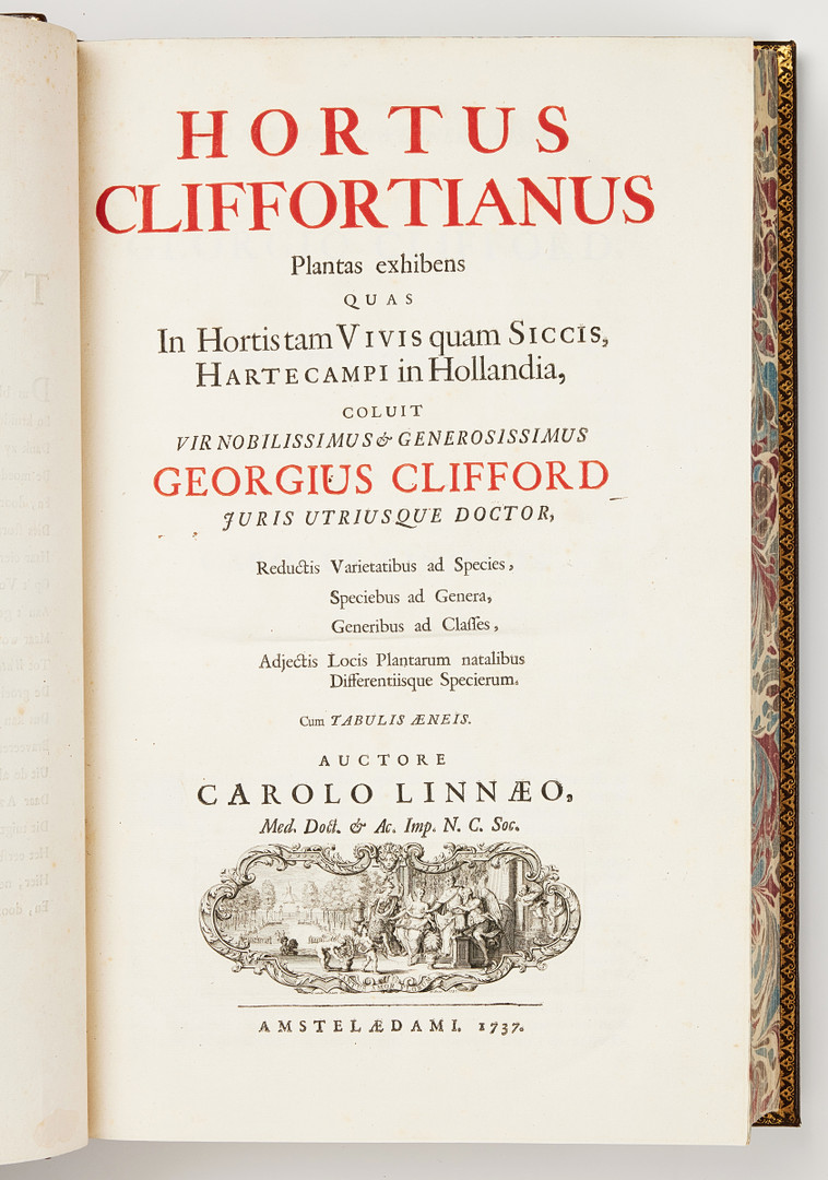 LINNAEUS'S HORTUS CLIFFORTIANUS, Amsterdam 1737.