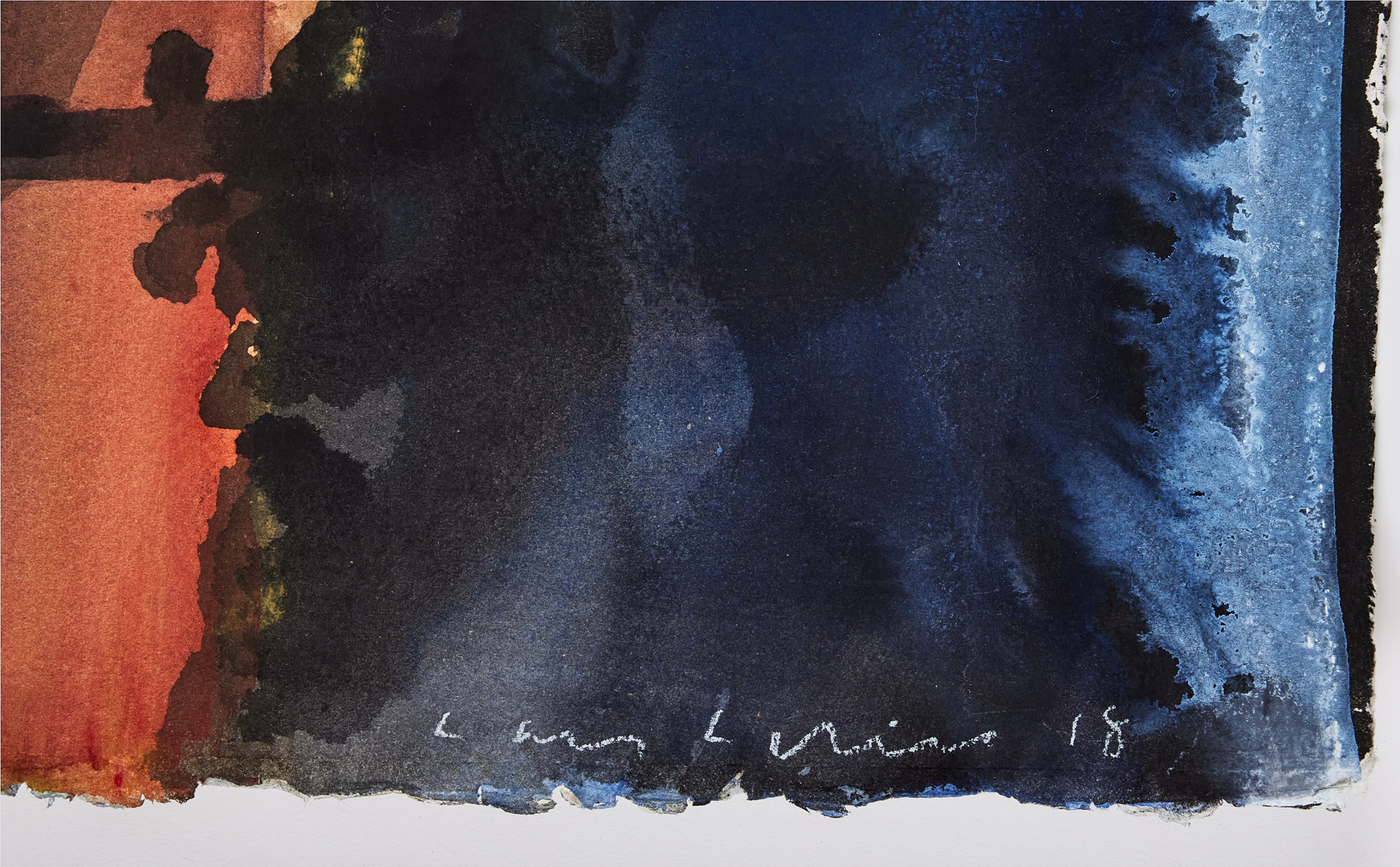 LARS LERIN. Skymning, akvarell på papper, 75 x 105 cm.