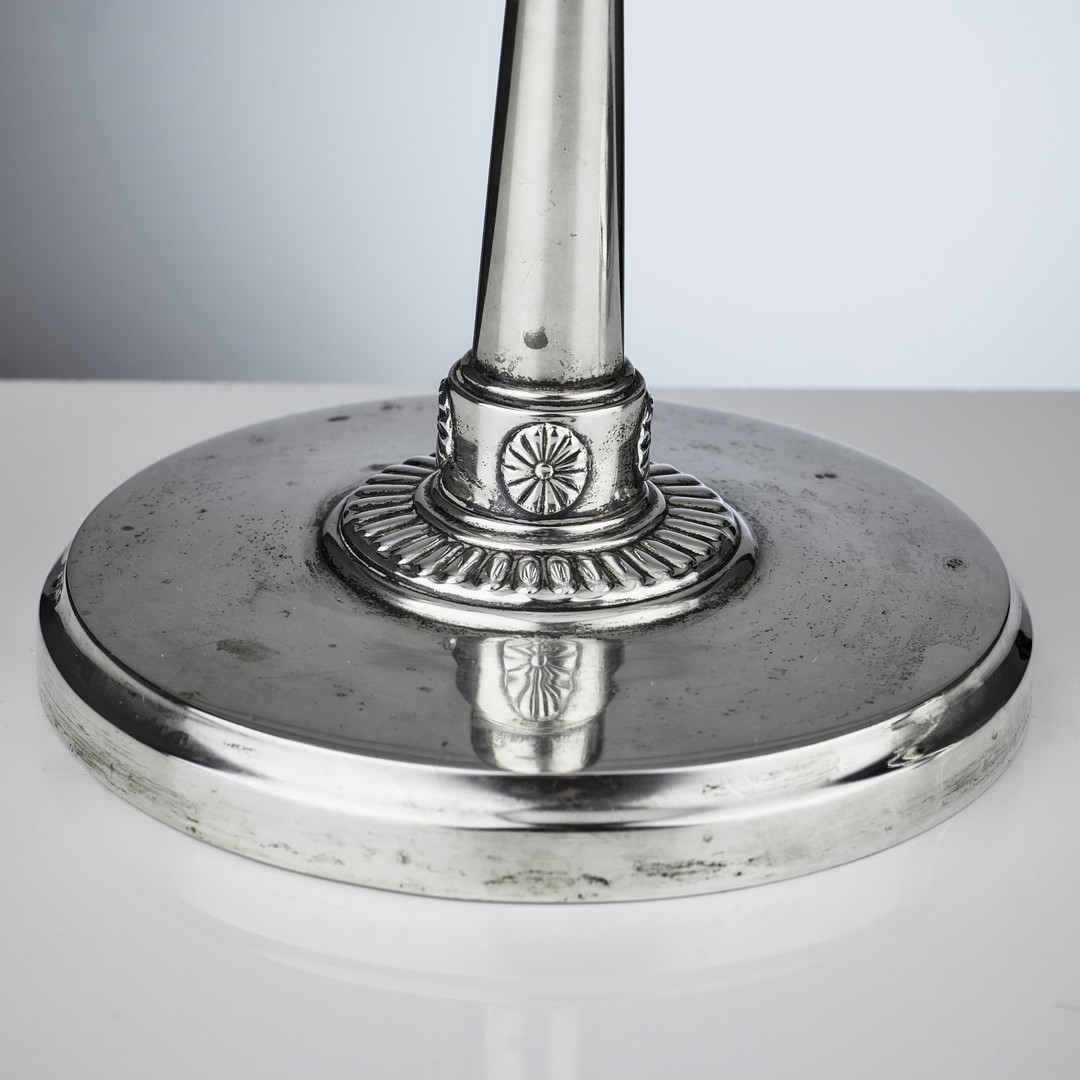 CG HALLBERG. Kandelabrar för två ljus, ett par lika, silver, Stockholm 1929-1936. Swedish Grace.