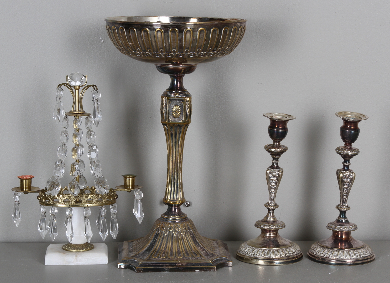 Images for 27393. CANDLES, BOWL ON FOOT and TABLE LAMP.