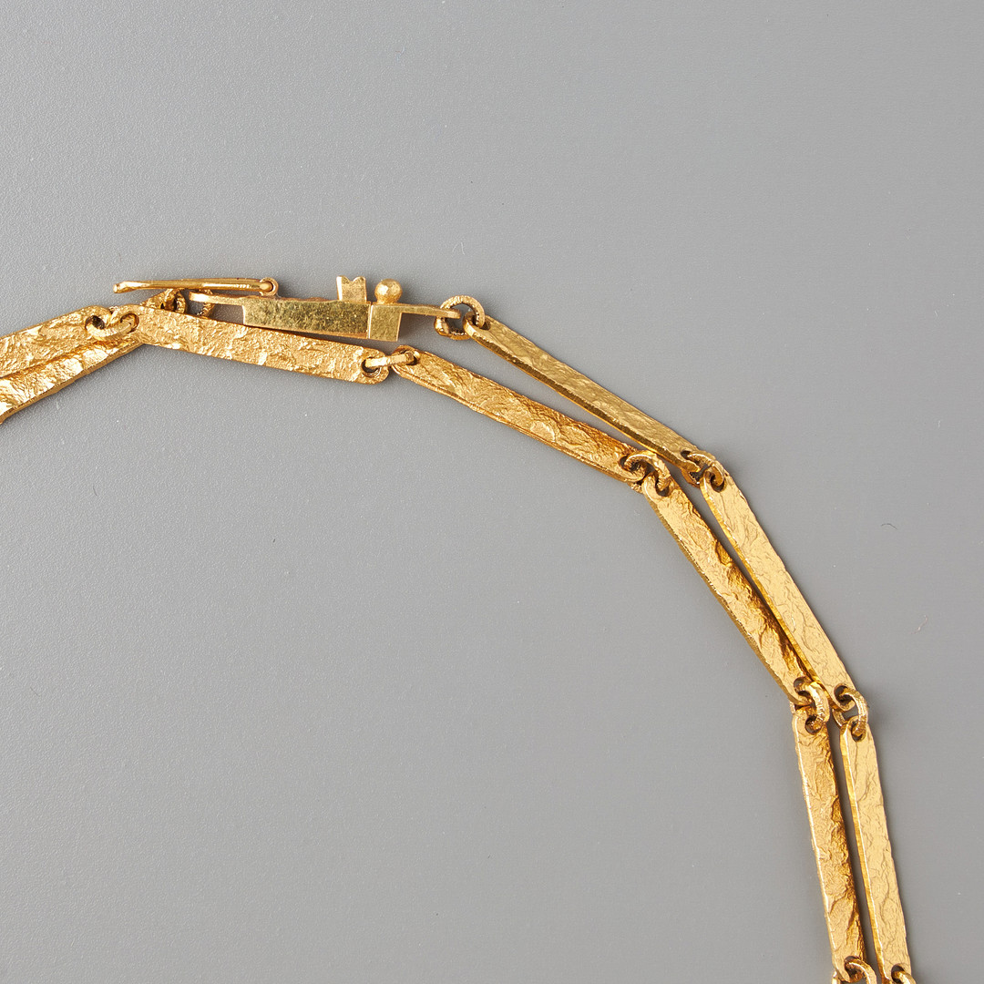BJÖRN WECKSTRÖM. COLLIER OCH ARMBAND, 14K guld, Lapponia 1970.
