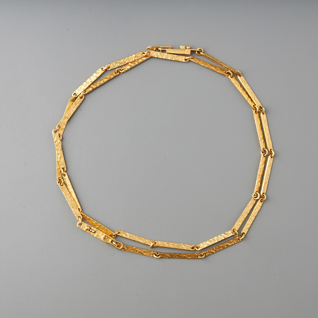 BJÖRN WECKSTRÖM. COLLIER OCH ARMBAND, 14K guld, Lapponia 1970.