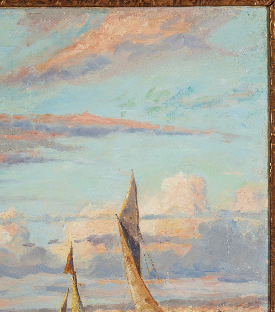 JUSTUS LUNDEGÅRD. Motiv med segelbåtar.