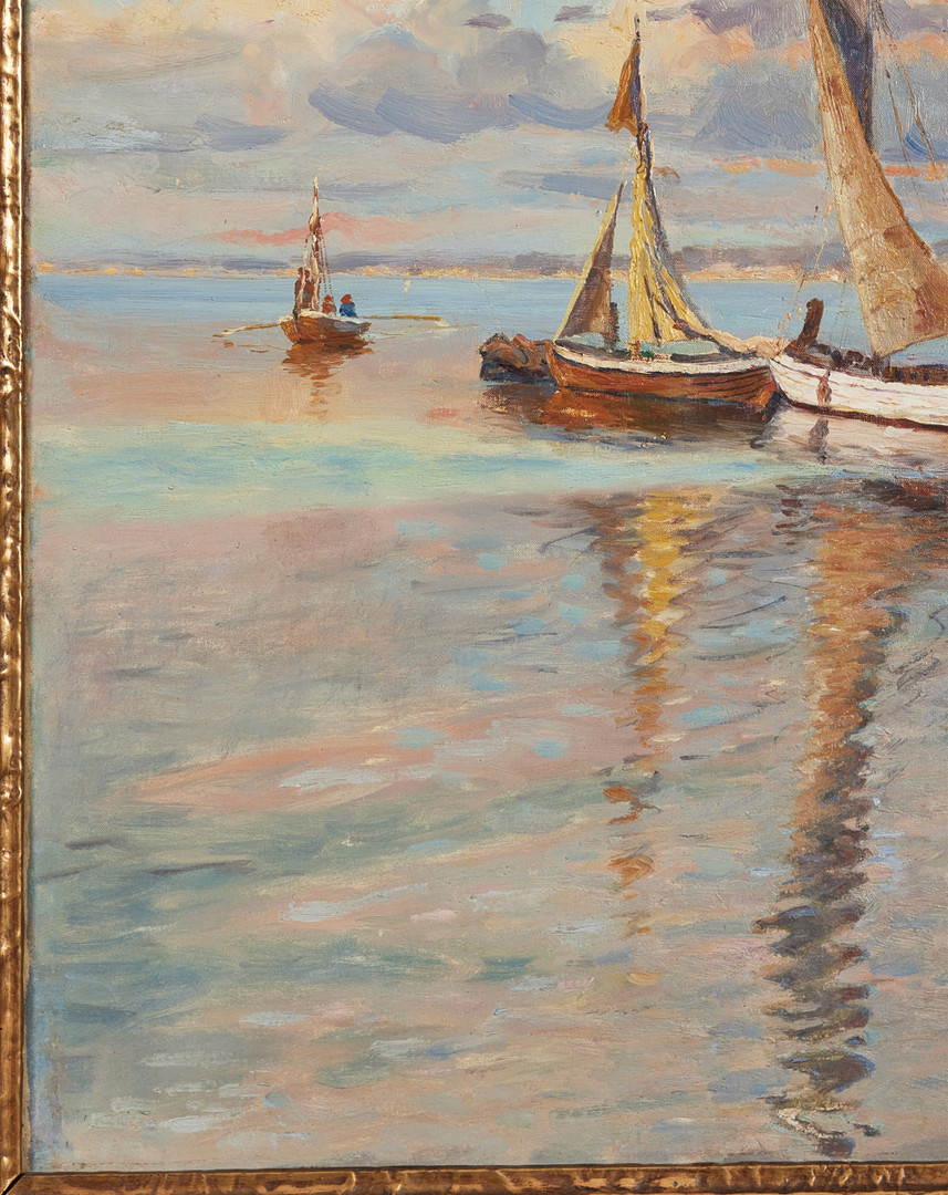JUSTUS LUNDEGÅRD. Motiv med segelbåtar.