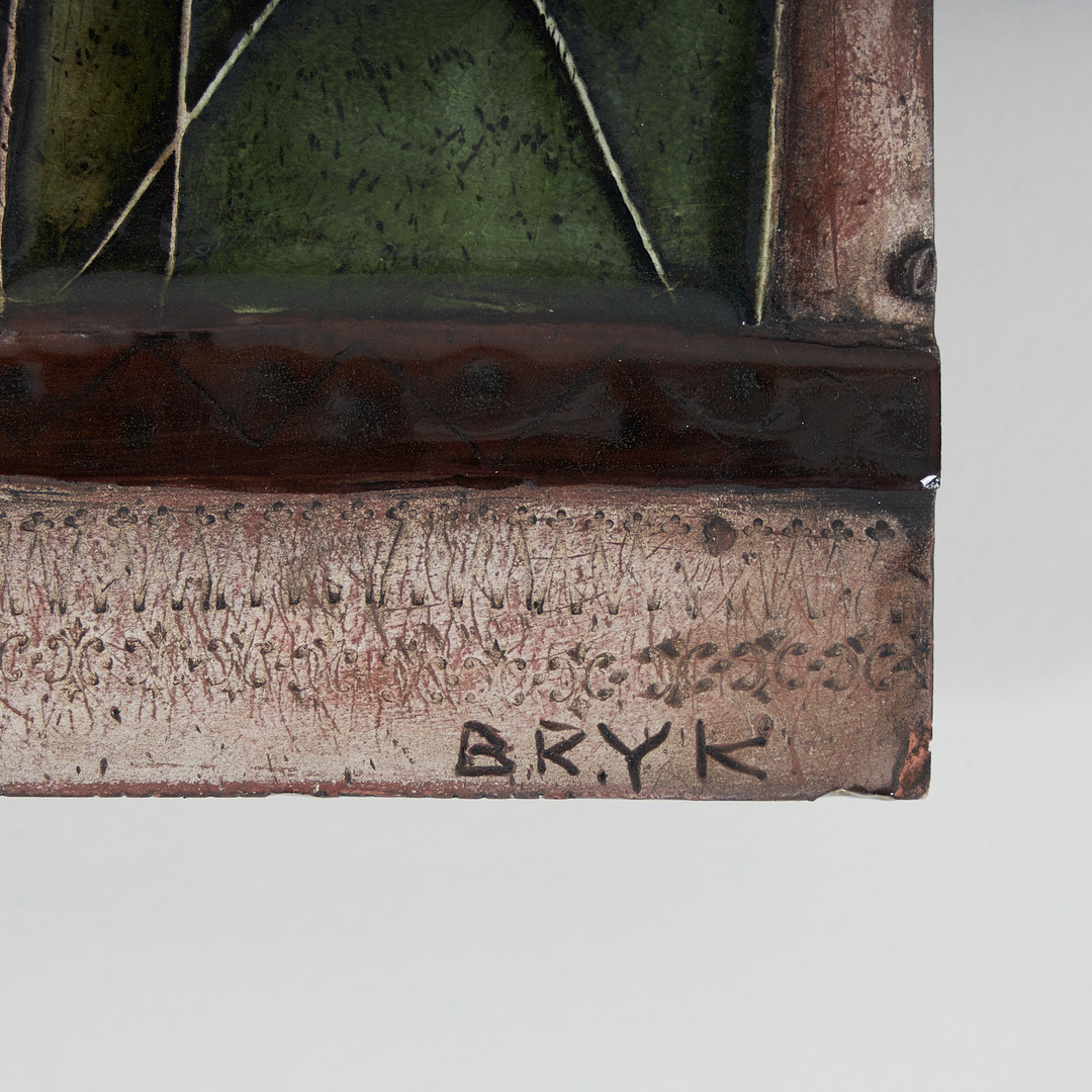 RUT BRYK. KERAMIKRELIEF, 2 delad, signerade BRYK.