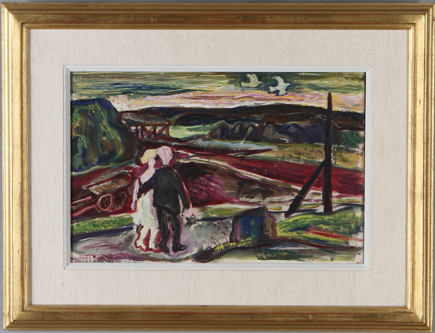 Images for 280337. OLLE NORDBERG. Love couple, oil on Board, signed ...