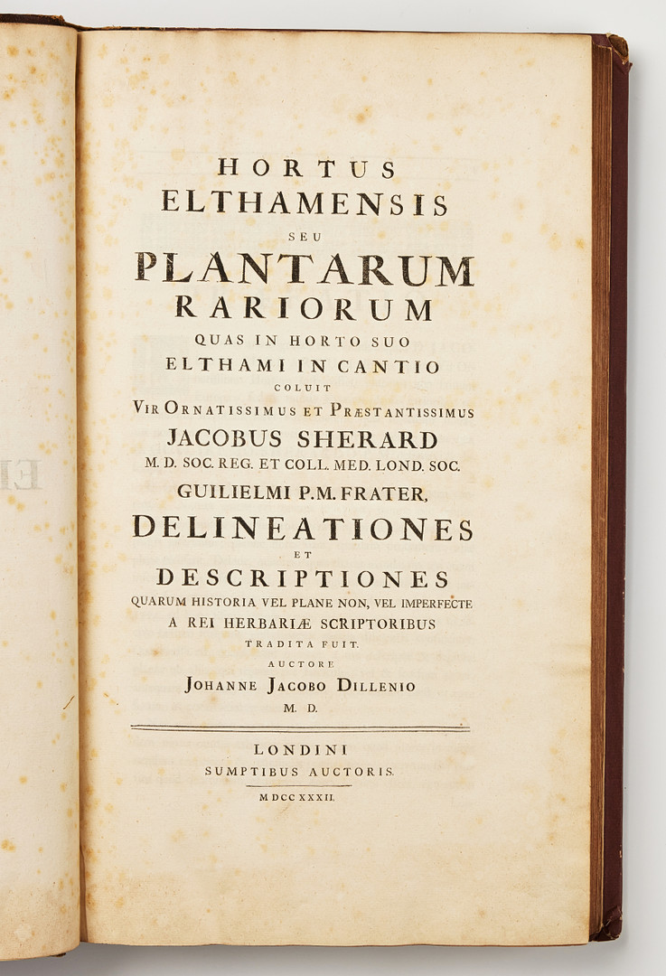 THE FITZWILLIAM-PLESCH COPY OF DILLENIUS HORTUS ELTHAMENSIS 1732. 2 volumes.