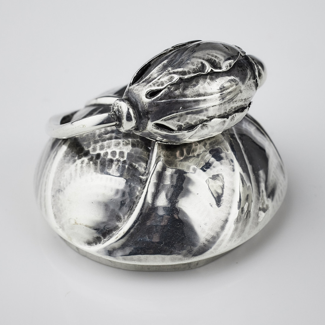 GEORG JENSEN. Miniatyrset, kaffekanna, gräddkanna och sockerskål, sterling silver, Köpenhamn 1933-1944. Design nr 2 H och 77 B.