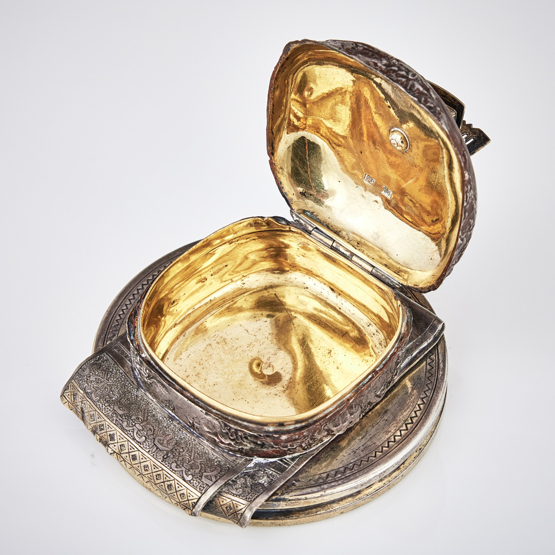 FIRMA SAZIKOV. Saltkar, silver, Moskva 1861-1862. Hovleverantörsmärke.