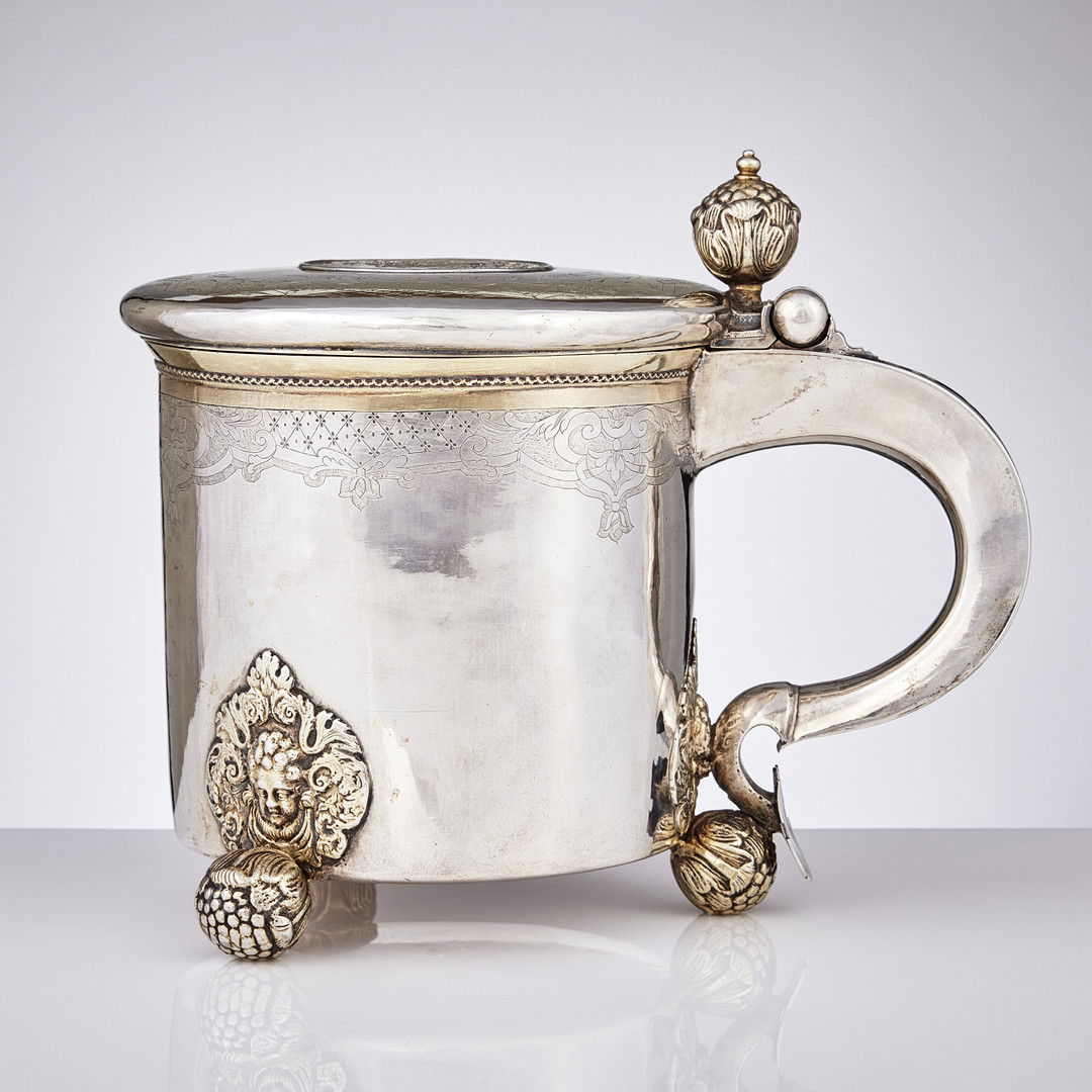 KARSTEN FEDDER D.Ä. Dryckeskanna, silver, (verksam i Visby -1686-1706). Barock.