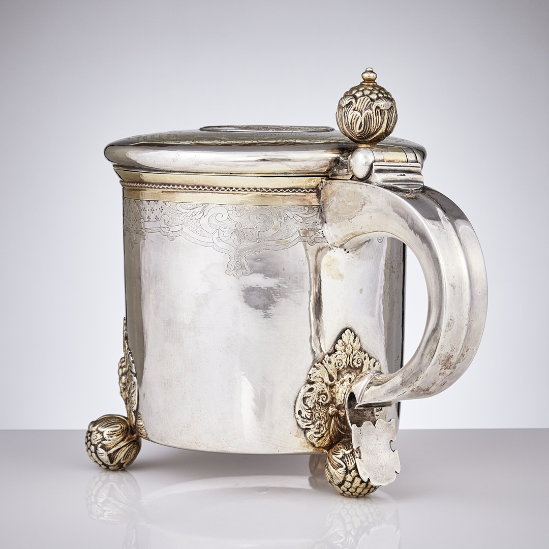 KARSTEN FEDDER D.Ä. Dryckeskanna, silver, (verksam i Visby -1686-1706). Barock.