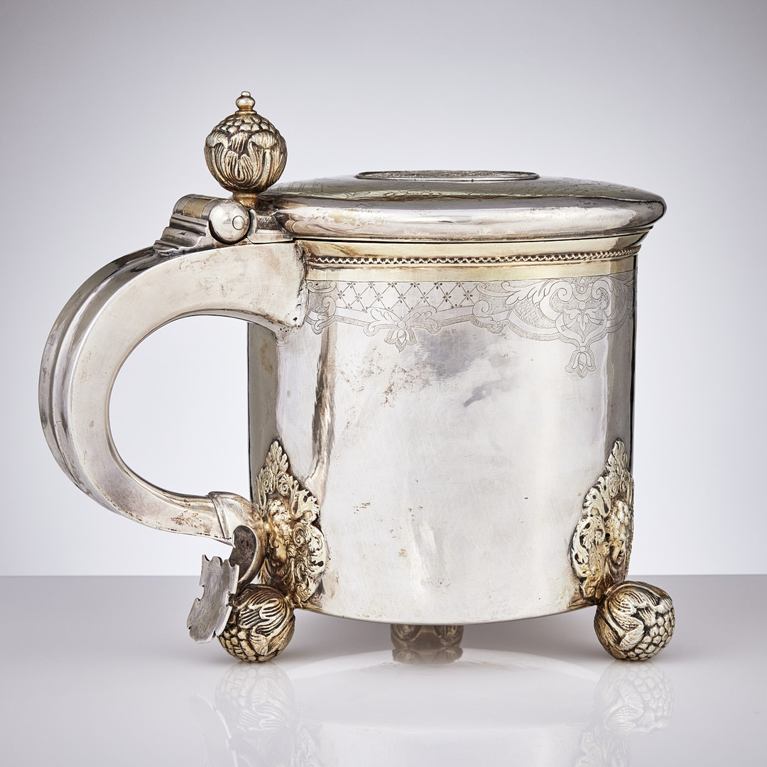 KARSTEN FEDDER D.Ä. Dryckeskanna, silver, (verksam i Visby -1686-1706). Barock.
