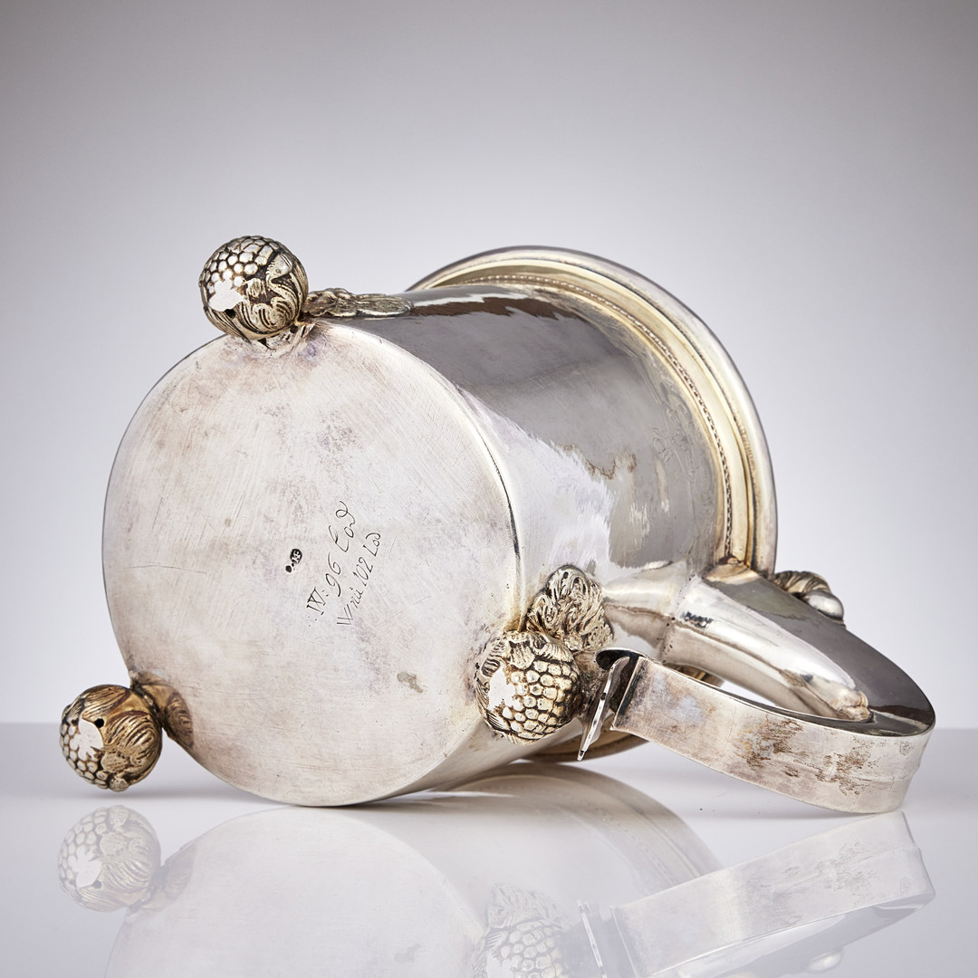 KARSTEN FEDDER D.Ä. Dryckeskanna, silver, (verksam i Visby -1686-1706). Barock.