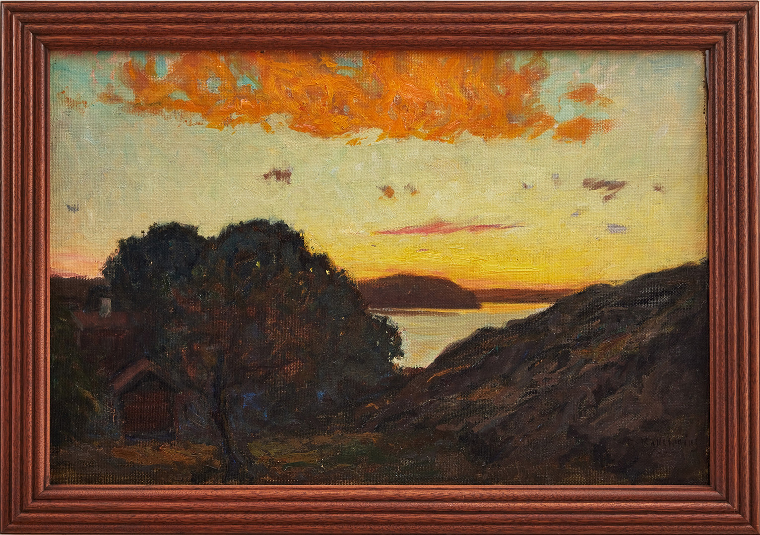 GOTTFRID KALLSTENIUS. Solnedgång, Källvik.