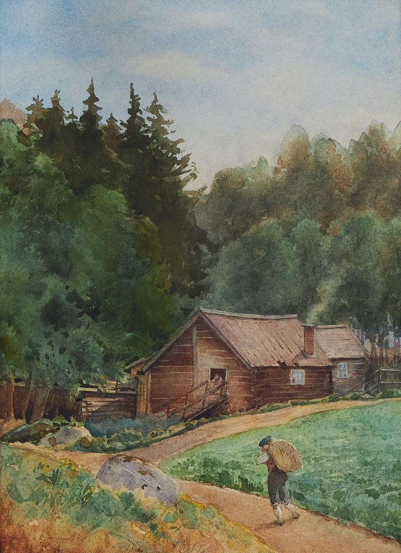 MARIA WIIK. Sommarlandskap, signerad samt daterad -79, akvarell.