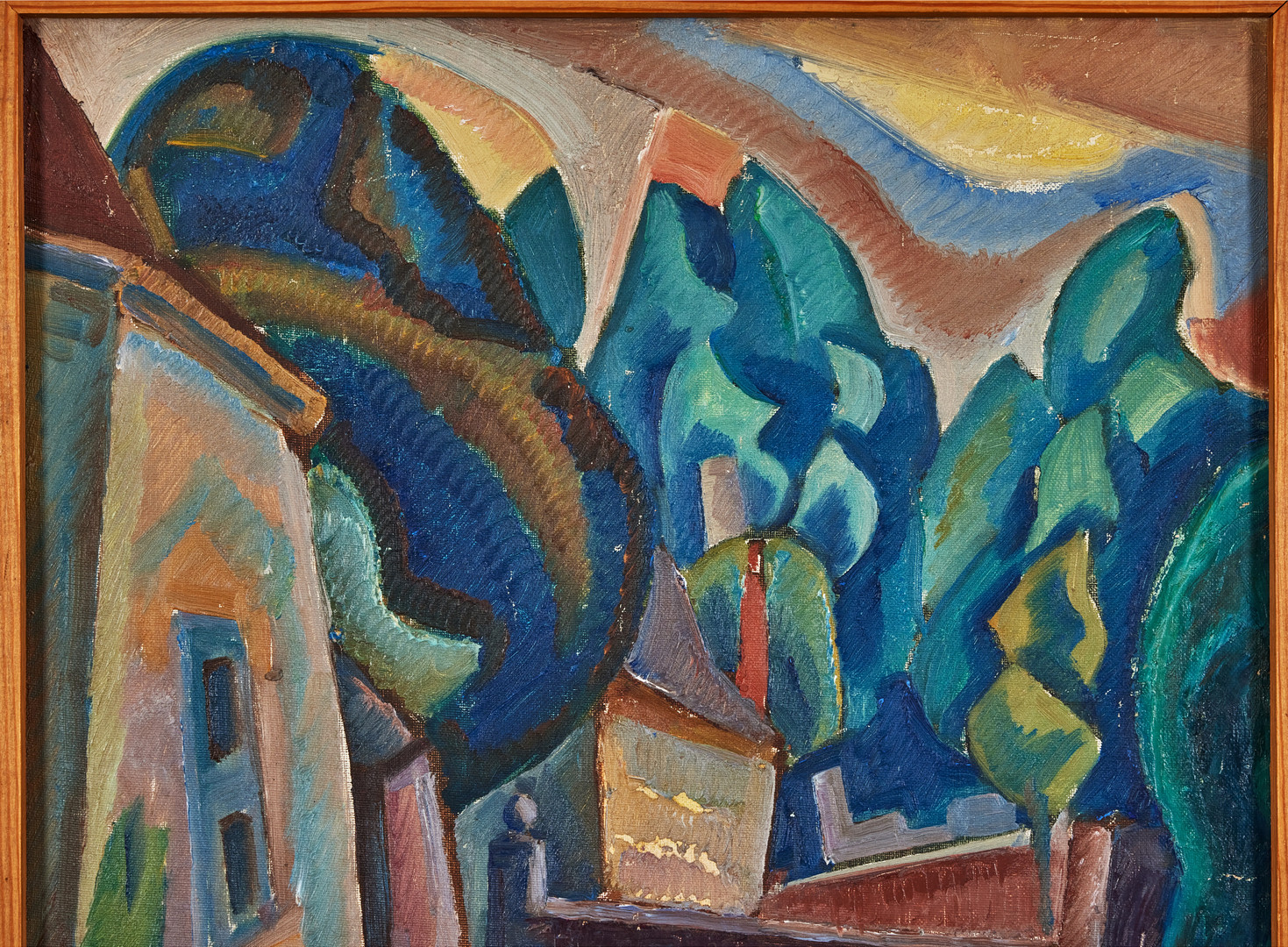DICK BEER (1893–1938). Kubistiskt landskap, Sydfrankrike.