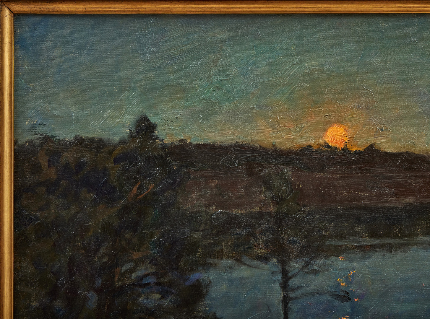 GOTTFRID KALLSTENIUS. Utsikt mot Svalklinten från Månberget, fullmåne.
