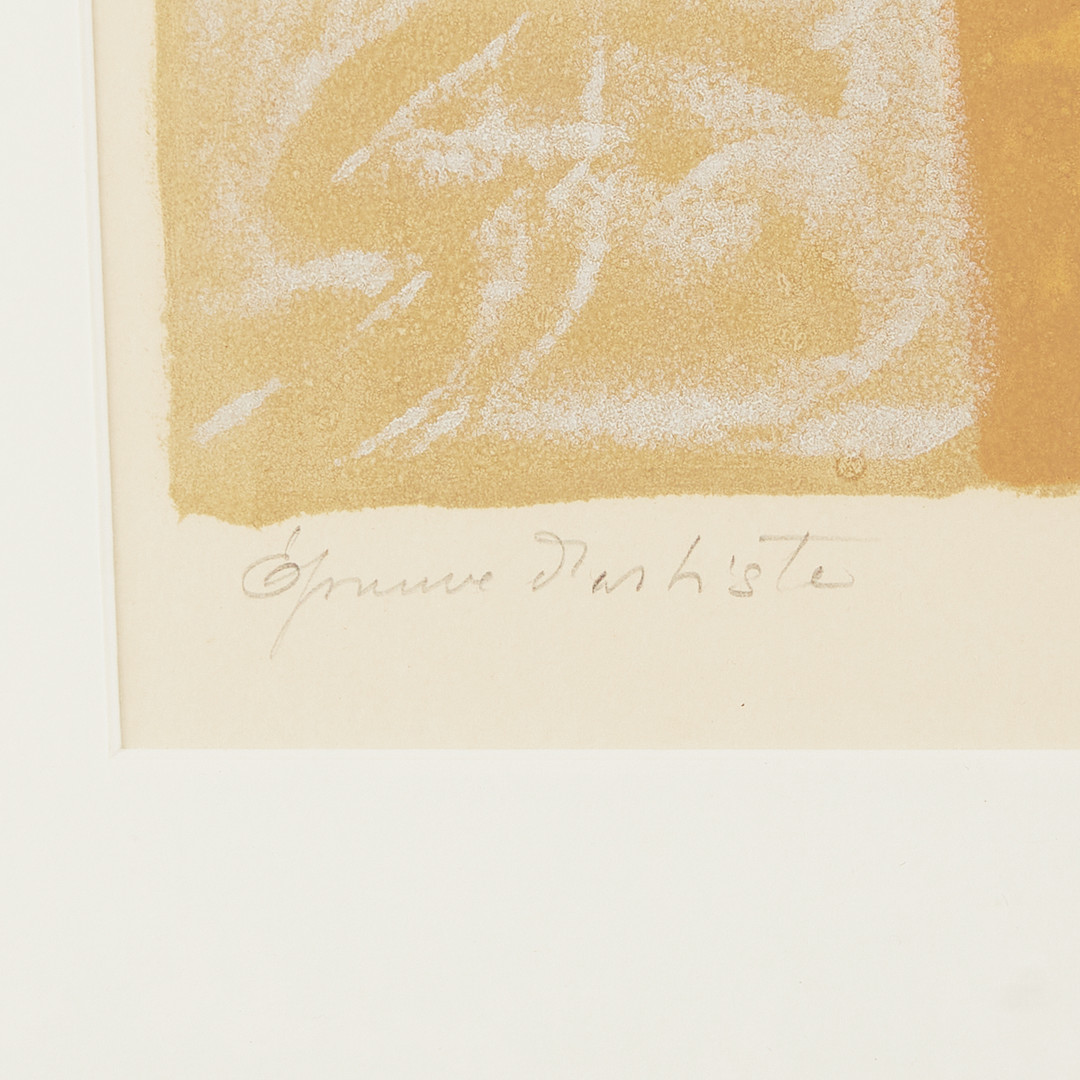SERGE POLIAKOFF. Komposition i gult, orange och grönt, 1957, färglitografi, épreuve d'artiste, signerad, Pons, Paris.