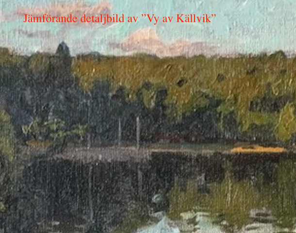 GOTTFRID KALLSTENIUS. Båthamnnen i Källvik, skymning.