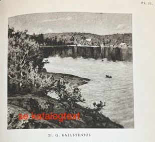 GOTTFRID KALLSTENIUS. Båthamnnen i Källvik, skymning.