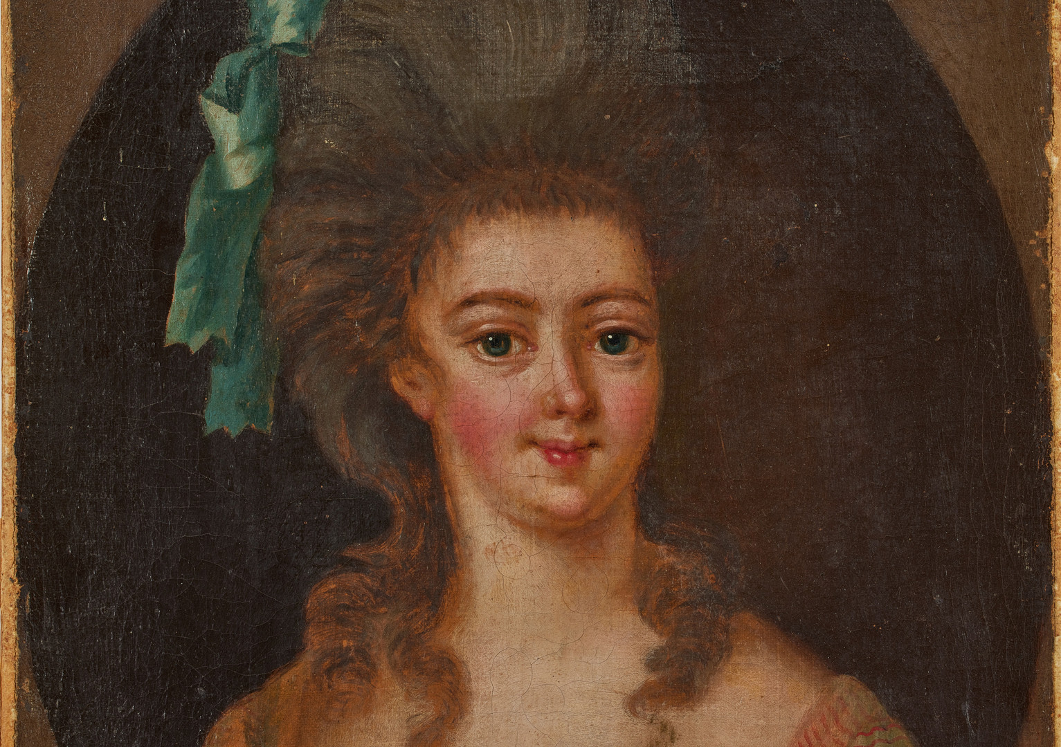 OIDENTIFIERAD KONSTNÄR. 1700-talets tredje kvartal, porträtt av kvinna.
