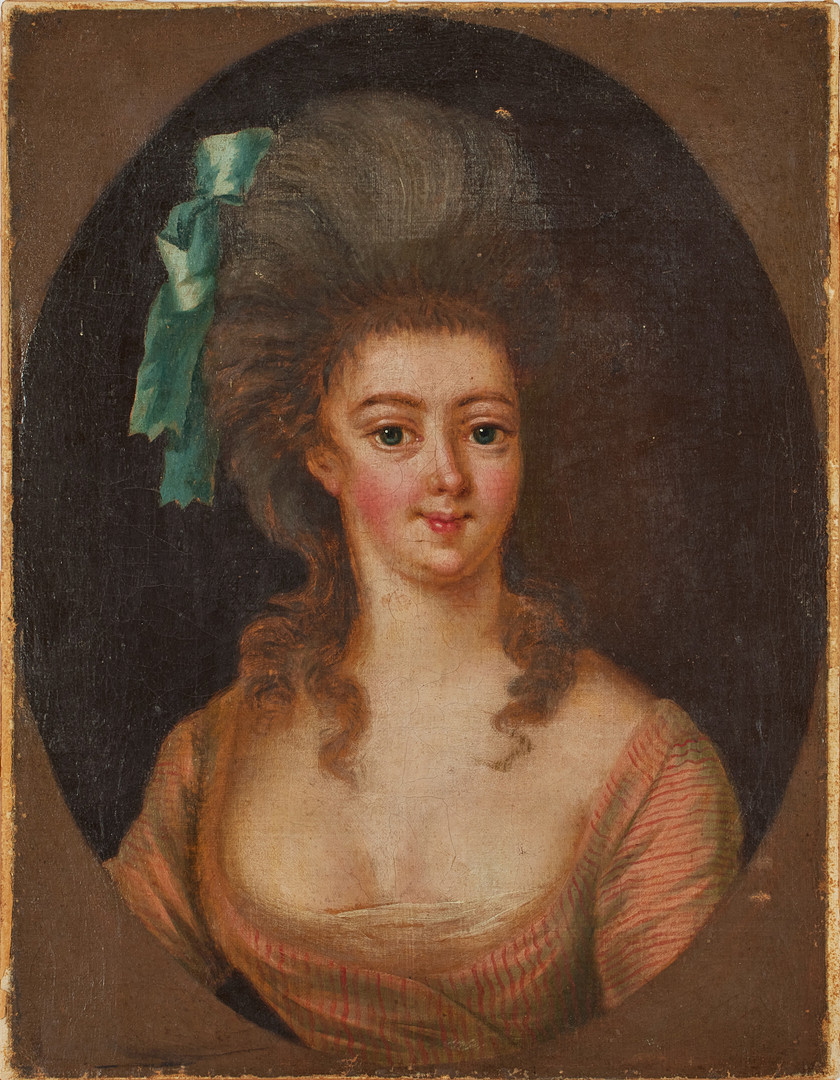 OIDENTIFIERAD KONSTNÄR. 1700-talets tredje kvartal, porträtt av kvinna.