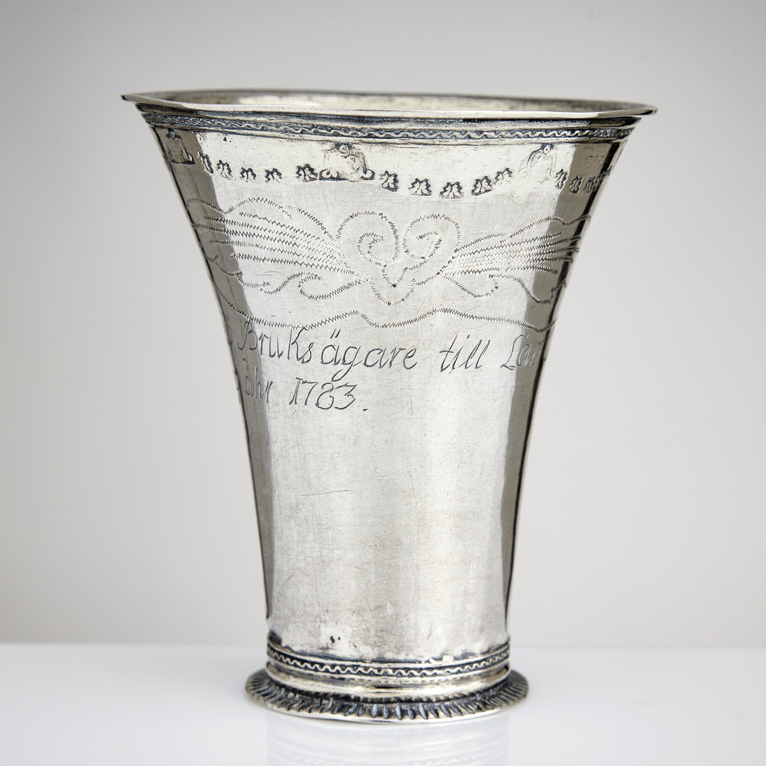 ANDERS BRANDT. Belöningsbägare, silver, Norrköping 1783.