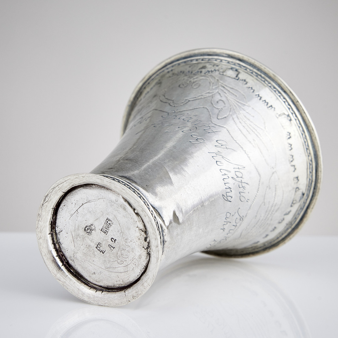 ANDERS BRANDT. Belöningsbägare, silver, Norrköping 1783.