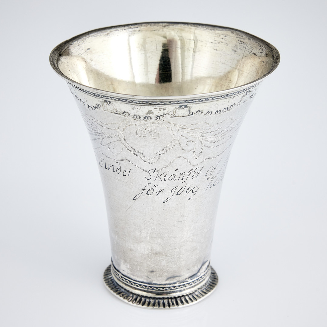 ANDERS BRANDT. Belöningsbägare, silver, Norrköping 1783.