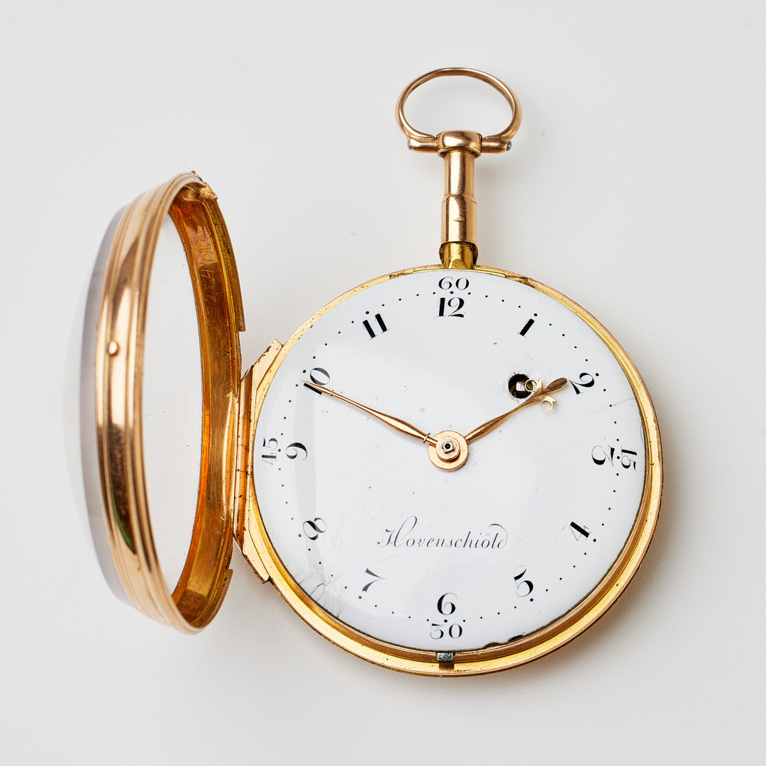 FICKUR, Joachim Hovenschiöld, Stockholm, (1767-1800), 18 k guld, nyckeldragare, ca 1789.