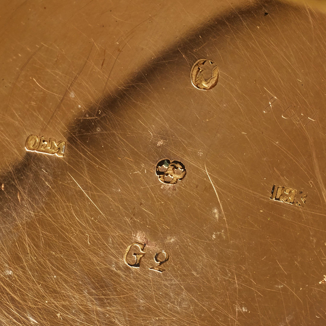 FICKUR, Joachim Hovenschiöld, Stockholm, (1767-1800), 18 k guld, nyckeldragare, ca 1789.