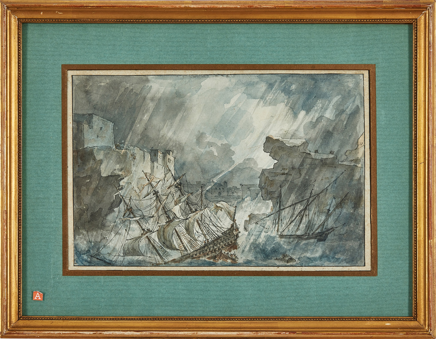 LOUIS JEAN DESPREZ (1743-1804). Tillskriven. Naufrage sur Les côtes de Corigliano dans La Calabre.