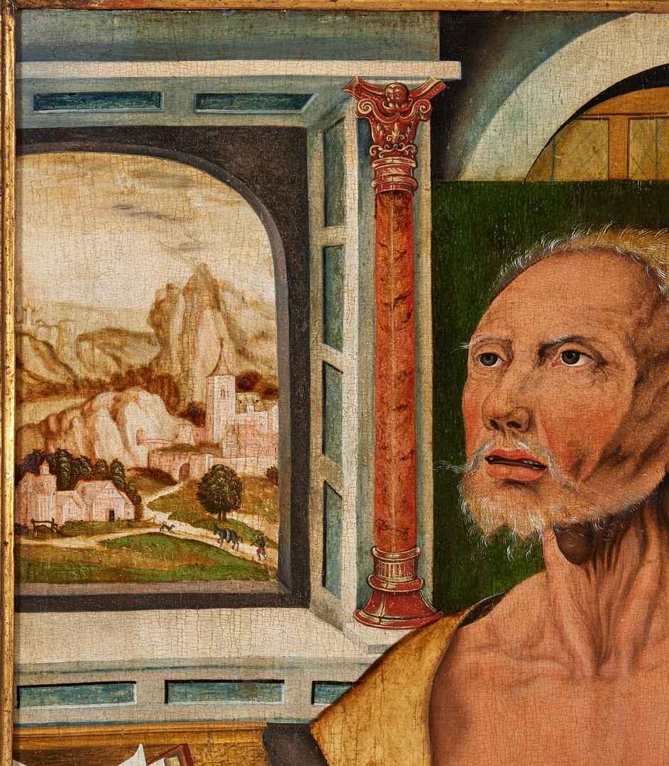 JOOS VAN CLEVE. hans efterföljare, flamländsk skola, 1500-talets mitt, Hieronymus.