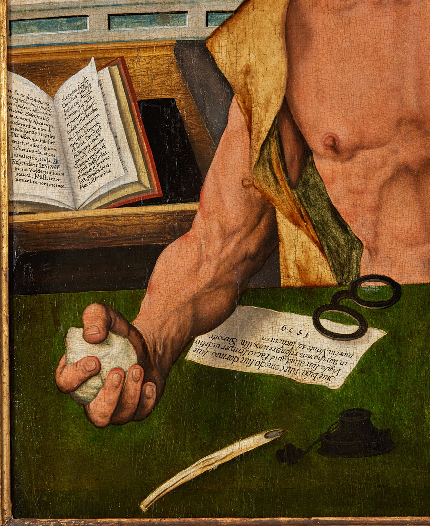 JOOS VAN CLEVE. hans efterföljare, flamländsk skola, 1500-talets mitt, Hieronymus.