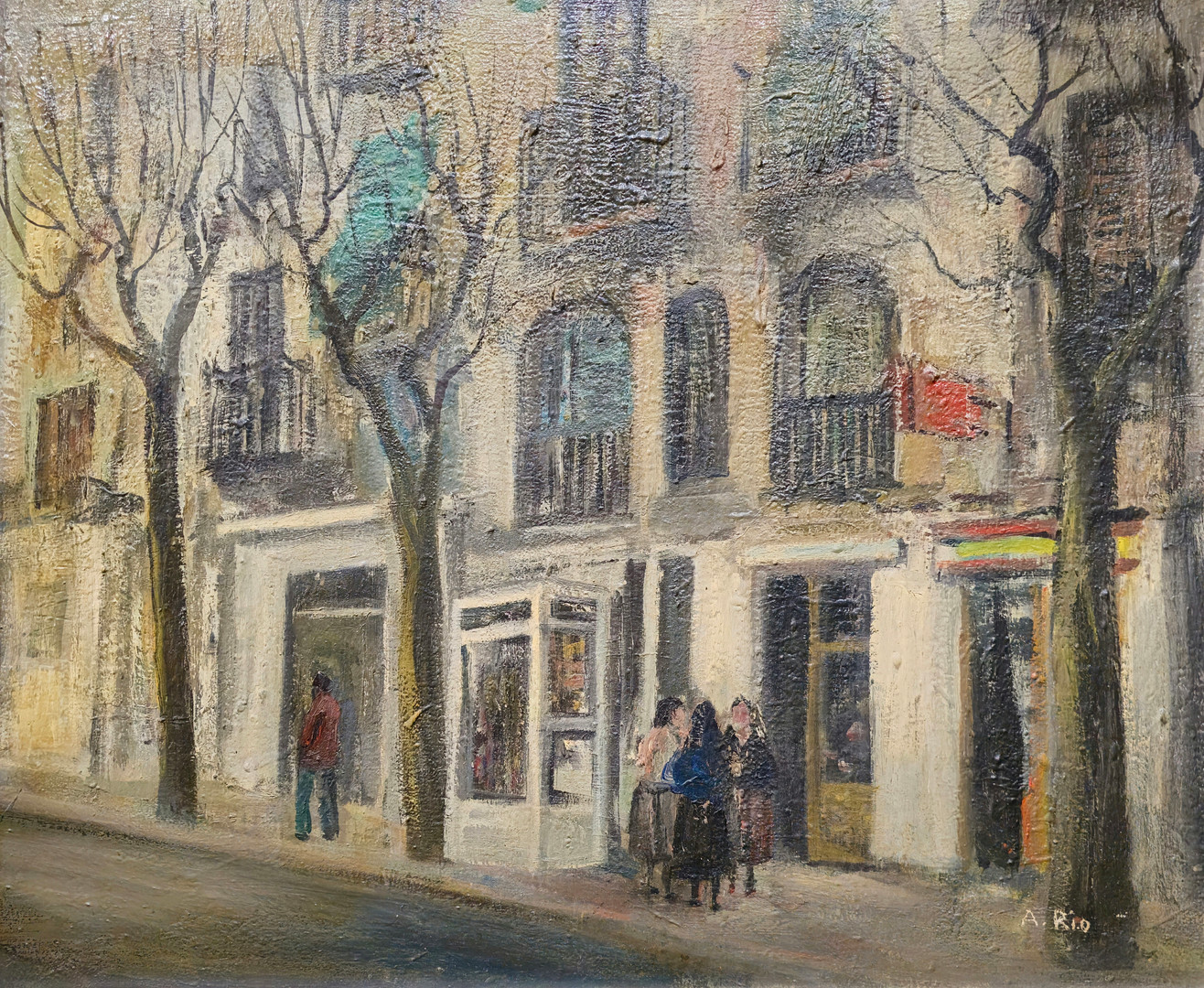 AGUSTIN RIO. PAISAJE URBANO. ÓLEO SOBRE LIENZO.