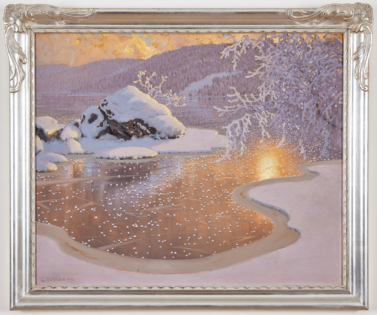 GUSTAF FJÆSTAD (1868-1948). Gnistrande sjö.