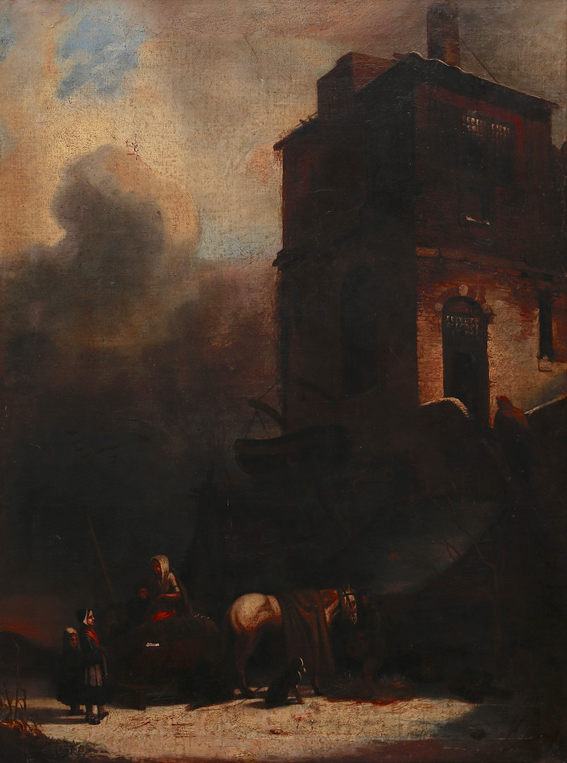 PROBABLY BELGIAN SCHOOL, 19TH CENTURY. Lively landscape.