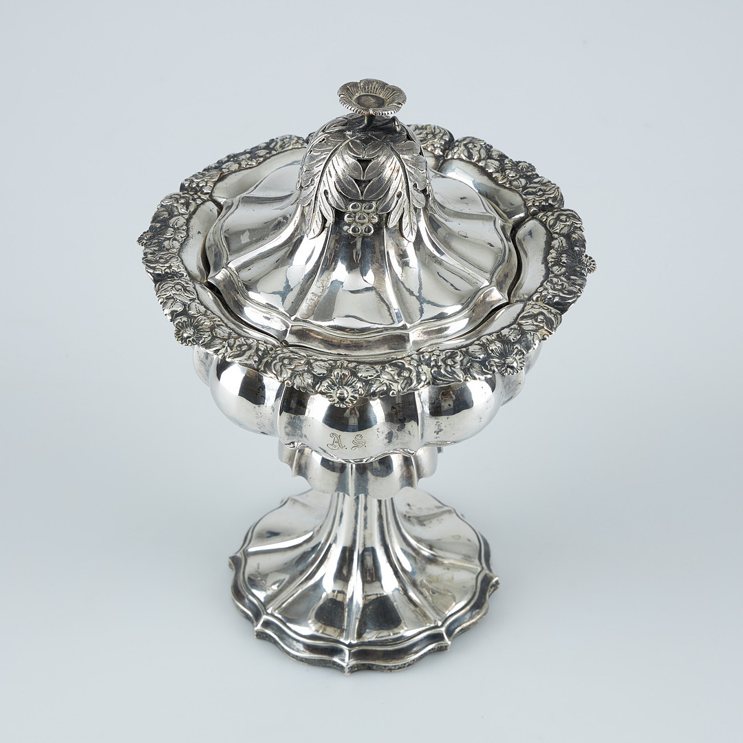 SOCKERSKÅL, silver, Olof Robert Lundgren, Åbo 1821-82.