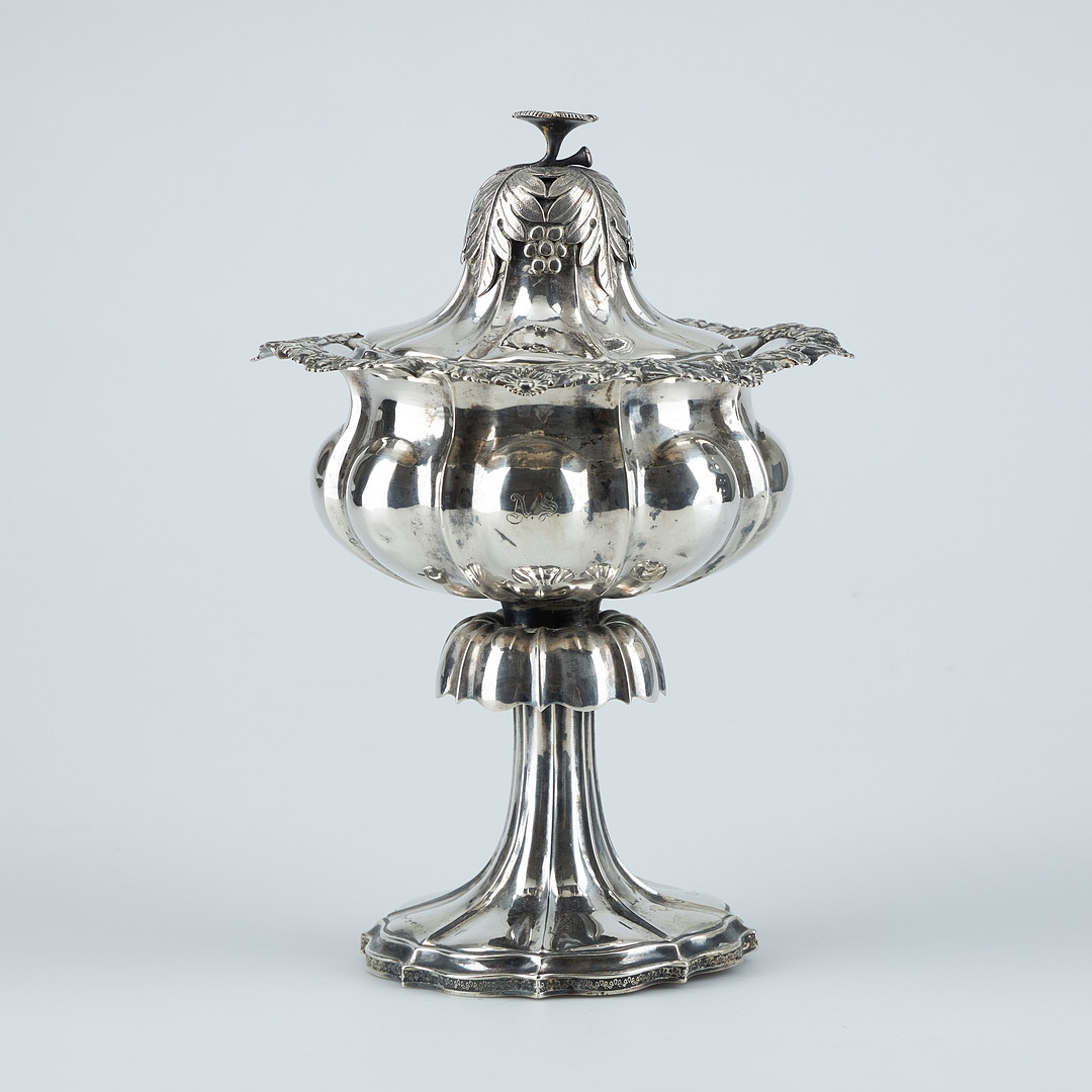 SOCKERSKÅL, silver, Olof Robert Lundgren, Åbo 1821-82.