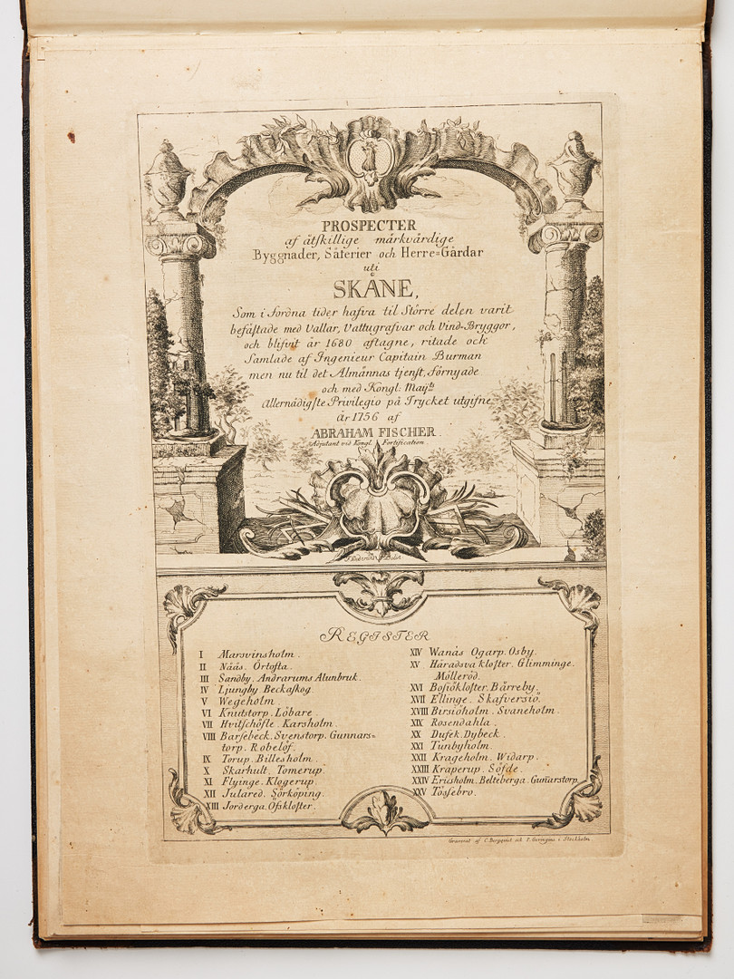 FISCHERS VYER ÖVER SKÅNE I ORIGINAL, 1756.
