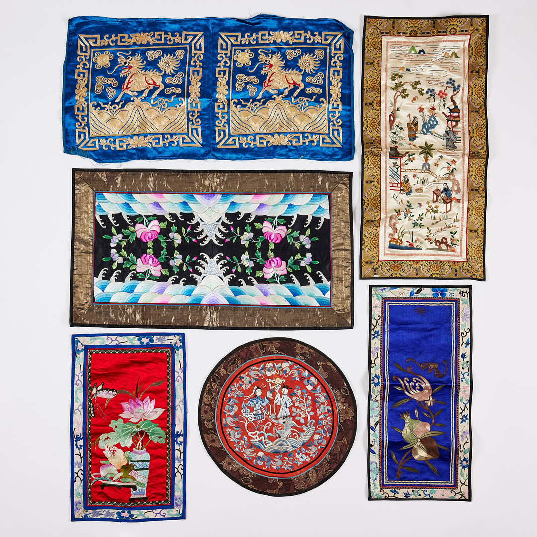 SIX SILK EMBRODERIES.