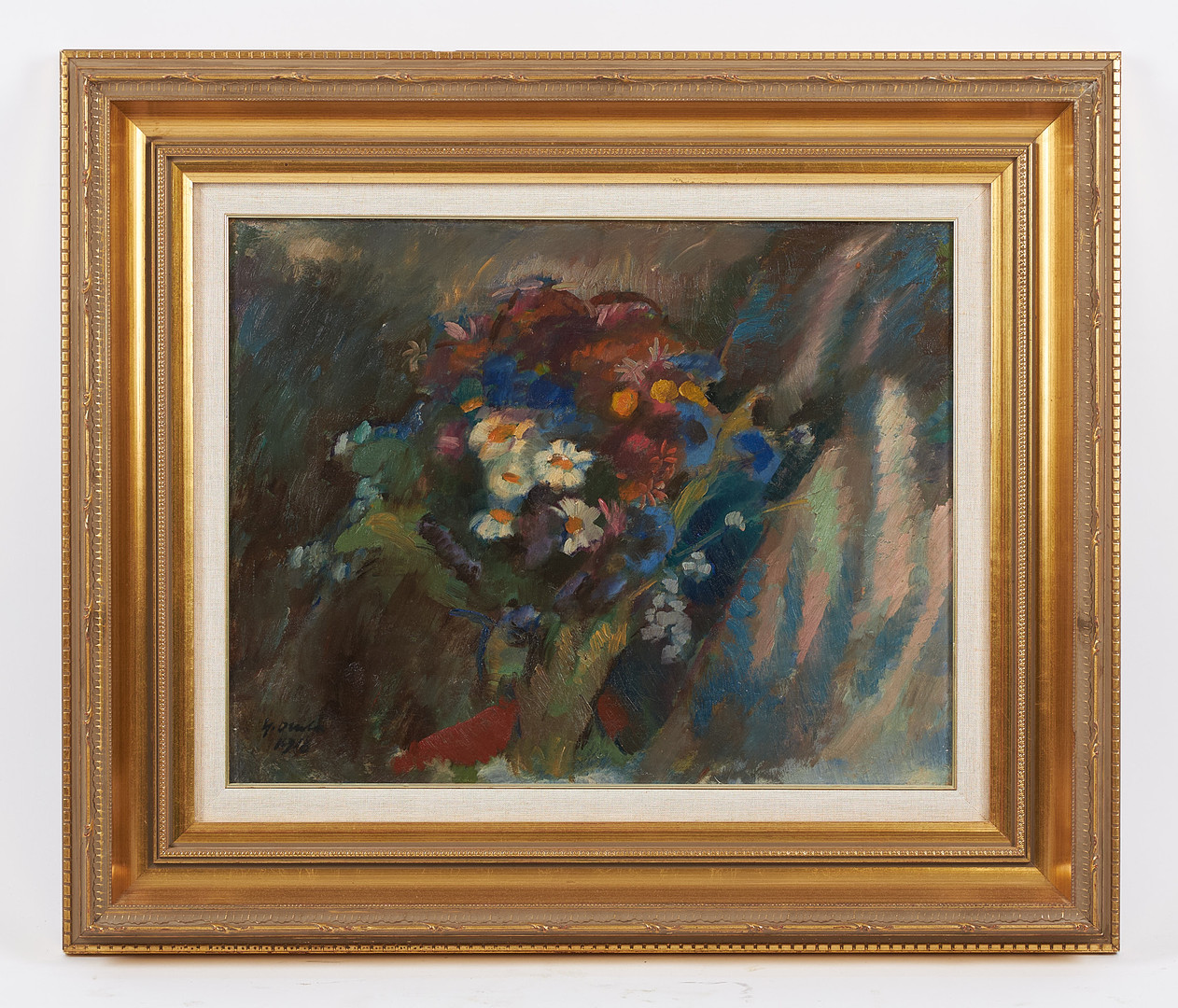 YRJÖ OLLILA. Ängsblommor, signerad samt daterad 1916, olja på duk.
