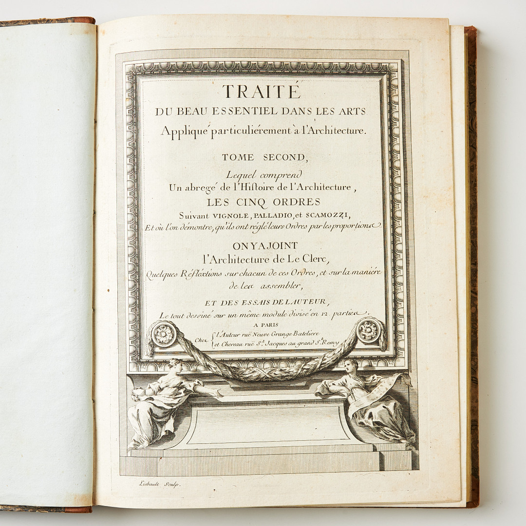 BRISEUX'S FINE WORK ON ARCHITECTURE, Paris 1752, 2 volumes.