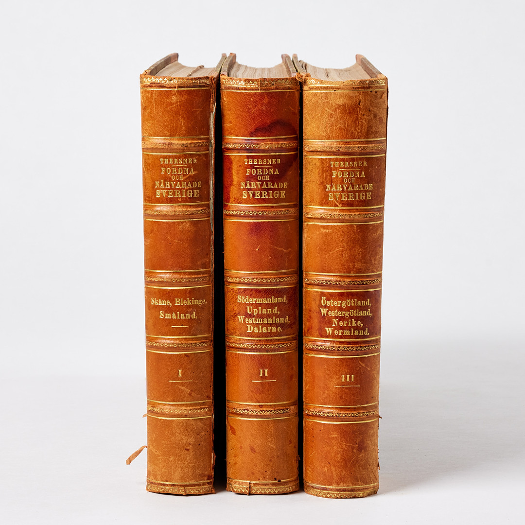 THERSNER KOMPLETT I TRE VOLYMER, Fordna och närvarande Sverige. La Suède ancienne et moderne. 1817-67.